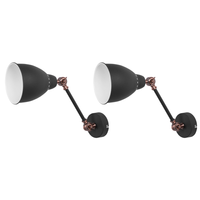Zestaw 2 lamp ściennych metalowych czarny MISSISSIPPI