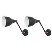 Zestaw 2 lamp ściennych metalowych czarny MISSISSIPPI