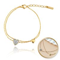 bransoletka podwójna na rękę stal chirurgiczna pozłacana 14k złotem