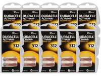 Baterie do aparatów słuchowych - Duracell ActivAir - 312 / PR41 - 60 sztuk