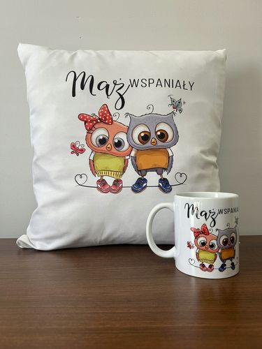 Zestaw PODUSZKA i KUBEK personalizowany PREZENT DLA dziadka TWÓJ TEKST na Arena.pl