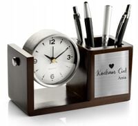 Zegar Organizer na Biurko z Dedykacją Prezent dla męża żony chłopaka