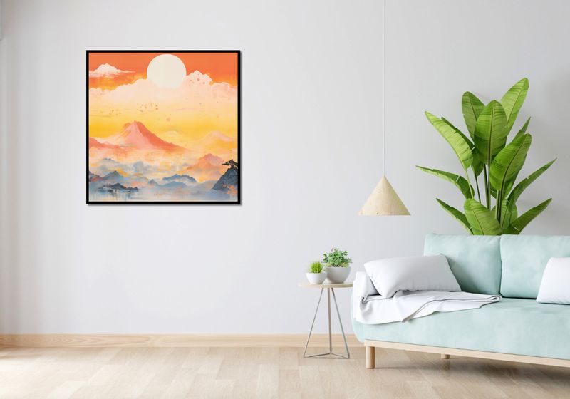 Plakat 90x90cm Świt nad Krainą Ciszych Gór zdjęcie 4