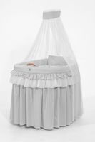 Kosz Mojżesza wiklinowy z baldachimem- Little Prince Princess szary