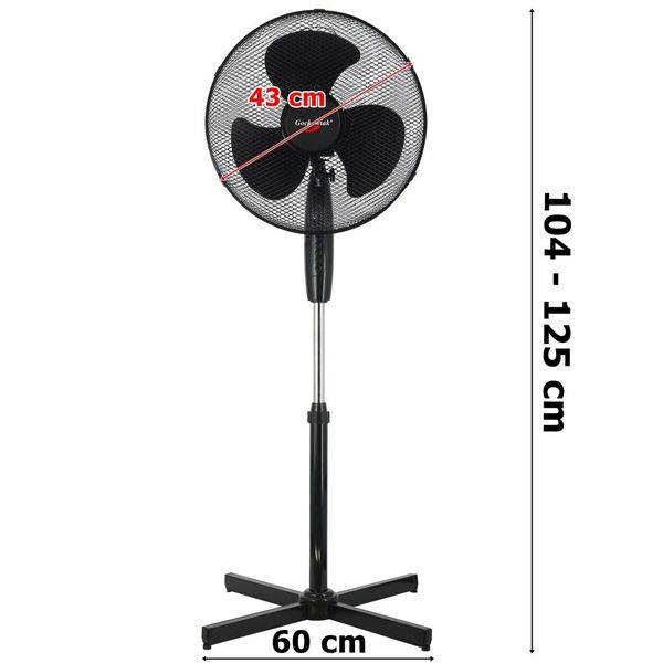 Wentylator podłogowy stojący KOUD czarny zdjęcie 2