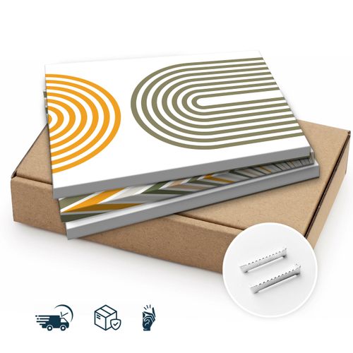 Obrazy Na Płótnie Do Salonu Set Boho Księżyce Słońce Abstrakcja 90cm x 40cm na Arena.pl