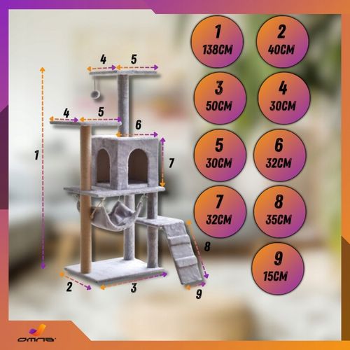 Drapak budka dla kota duży wysoki legowisko dla dużego kota drabinka słupek na Arena.pl