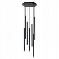 LAMPA SUFITOWA LED 7X G9 CZARNA MATOWA OKRĄGŁA ŻYRANDOL