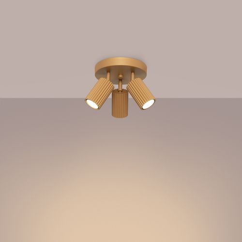 Plafon KARBON 3P złoty na Arena.pl