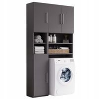 Zestaw Łazienkowy Słupek Regał Nad Pralkę Ariel Melody Antracyt