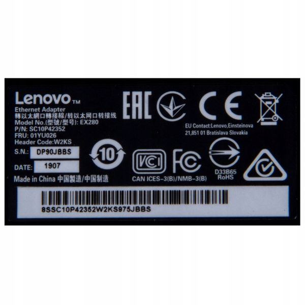 Adapter LAN Ethernet RJ45 Display Port Lenovo zdjęcie 7