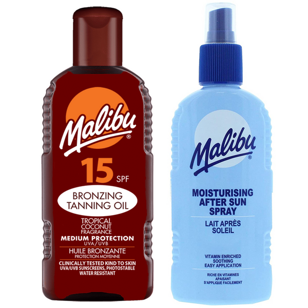 Malibu Olejek Do Opalania SPF15 200ml + Balsam W Sprayu Po Opalaniu zdjęcie 1