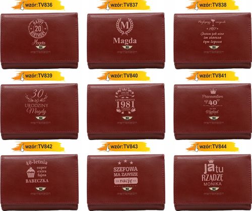 Portfel damski skórzany z GRAWEREM prezent na walentynki Z INICJAŁAMI na Arena.pl