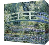 Obraz 30x30cm Water Lilies and Japanese Bridge, Monet Vintage