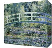 Obraz 30x30cm Water Lilies and Japanese Bridge, Monet Vintage