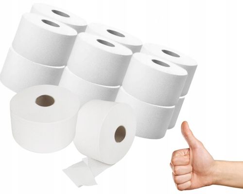 Papier Toaletowy JUMBO BIAŁY 100 m – 12 Rolek Dwuwarstwowy, 100% Celuloza na Arena.pl
