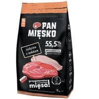 sucha karma dla psa cielęcina z indykiem pan mięsko hipoalergiczna m 9 kg