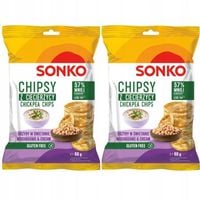 Sonko Chipsy z ciecierzycy o smaku grzybów w śmietanie 60 g x 2 sztuk