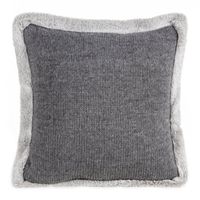 Poszewka z futrzaną lamówką SCOTY 45X45 stalowa