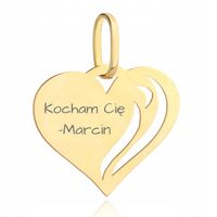 ZŁOTY WISIOREK SERDUSZKO SERCE Z GRAWEREM 585