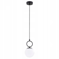LAMPA WISZĄCA ZWIS ALFA SITRO 61468 1xE14 SZKLANA KULA CZARNY BIAŁY