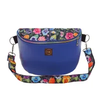 Niebieska Torebka i Nerka 2w1 wzór Bratki