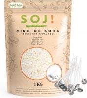 2X WOSK SOJOWY 100% NATURALNY 1 KG + 15 KNOTÓW GRATIS
