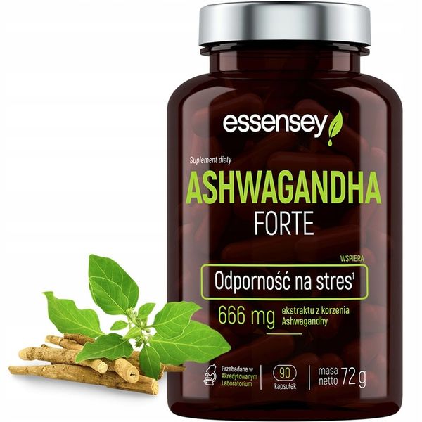 ASHWAGANDHA FORTE 666mg Mocny Ekstrakt Stres Sen Relaks Ashwaganda Korzeń zdjęcie 2
