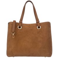 VERA PELLE torebka damska zamszowa klasyczna z paskiem na ramię V653 camel