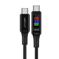 kabel przewód usb-c - usb-c 100w z wyświetlaczem 1.2m czarny