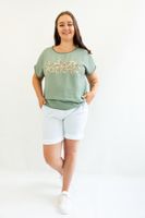 Białe Spodenki Bermudy Damskie z Paskiem UNI