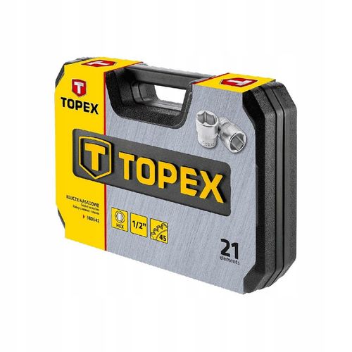 Klucze nasadowe 1/2", 21 szt., TOPEX 38D642 na Arena.pl