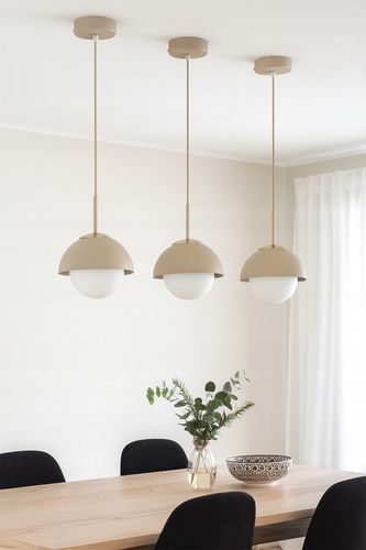 Lampa Sufitowa Wisząca Żyrandol Plafon Ecru Beż Cosmo na Arena.pl