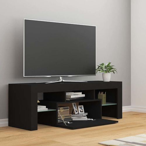 Szafka pod TV z oświetleniem LED, czarna, 120x35x40 cm na Arena.pl