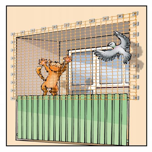 SIATKA NA BALKON GOŁĘBIE PTAKI DLA KOTA PRZECIW PTAKOM OKO 50mm ROZMIAR 6X2 na Arena.pl