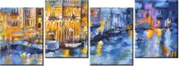 45CM 120 OBRAZ 4 ELEM WENECJA NOCĄ ŚCIENNY