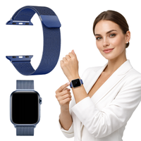 Pasek do Apple Watch 42 44 45 46 49mm metalowy bransoleta opaska niebieski