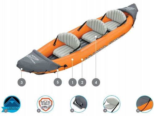 Kajak 3 osobowy Rapid Bestway 65132 Pompka Wiosła Torba NOWY MODEL 2024 na Arena.pl