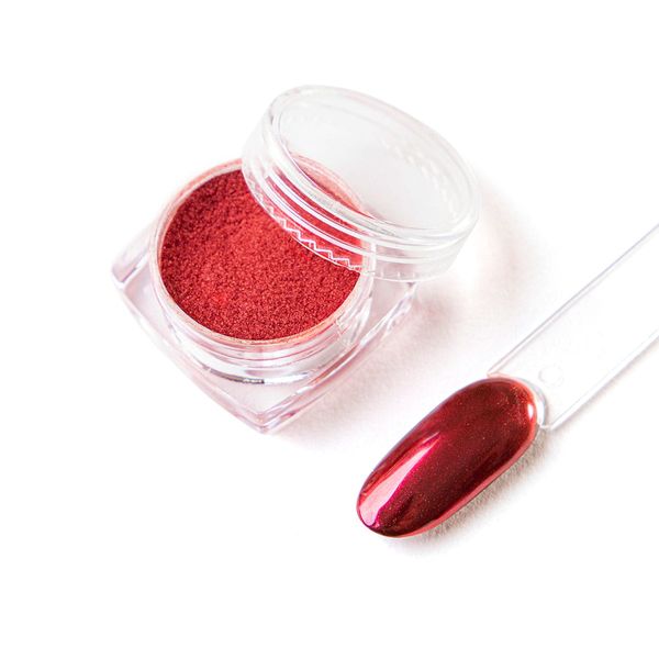 Cosmetics Zone Pyłek do hybrydy efekt lustra - czerwony #8 zdjęcie 1