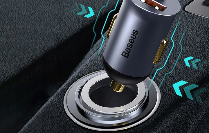 Ładowarka samochodowa Baseus Share Together 2x USB, 2x USB-C, 120W zdjęcie 14