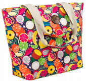 duża shopperka damska z motywem w owoce