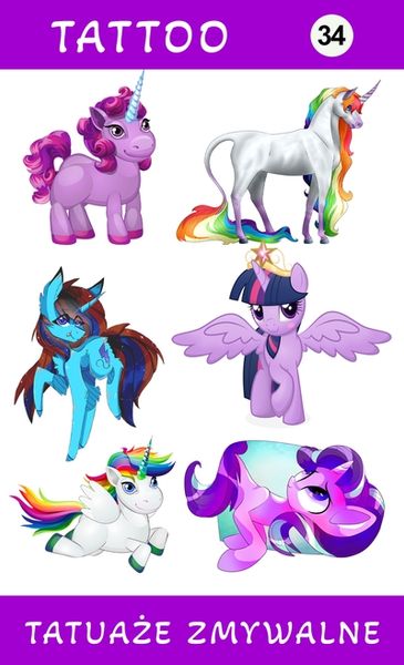 Tatuaże zmywalne Jednorożec zdjęcie 1