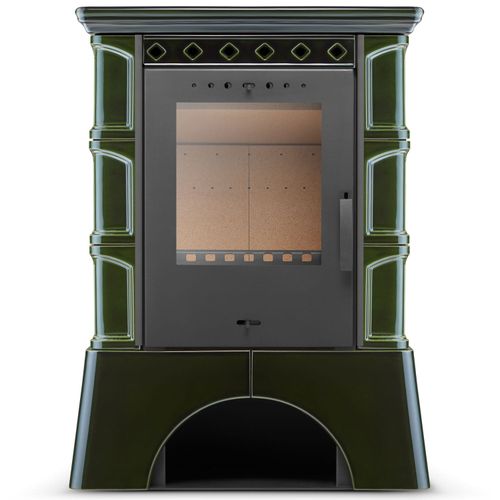 Piec kominek kaflowy wolnostojący koza ATOL 10 kW kolor olive na Arena.pl
