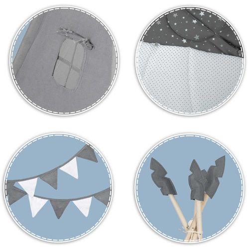 Namiot tipi dla dzieci NK-406 Nukido - szary na Arena.pl