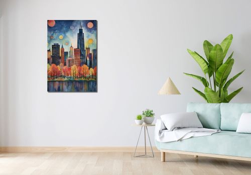 Obraz 60x90cm Panorama Malowniczego Miasta na Arena.pl