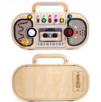 TABLICA MANIPULACYJNA DREWNIANA GRAJĄCE RADYJKO ŁADNA ZABAWKA NA PREZENT