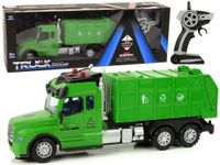 Zdalnie Sterowana Śmieciarka Pilot 2,4G Światła Dźwięki Zielona