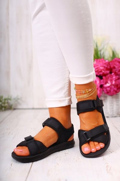 SANDAŁY DAMSKIE LETNIE SPORTOWE LEKKIE WYGODNE RZEPY zdjęcie 4