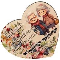 Dzień Babci i Dziadka serduszko magnes prezent wzory