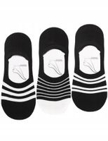 Stopki Damskie Niskie Skarpetki Balerinki Czarne w paski MORAJ 3PAK 38-41
